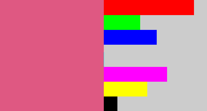 Hex color #df5882 - darkish pink