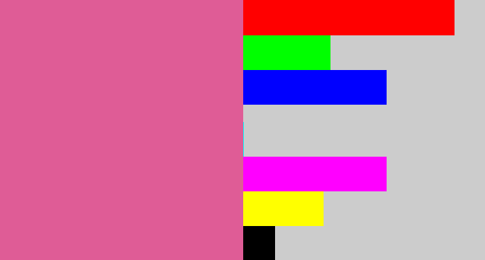 Hex color #df5c96 - medium pink