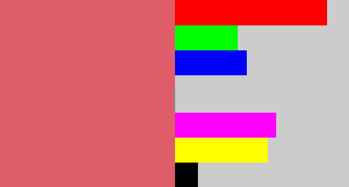 Hex color #df5d68 - pastel red