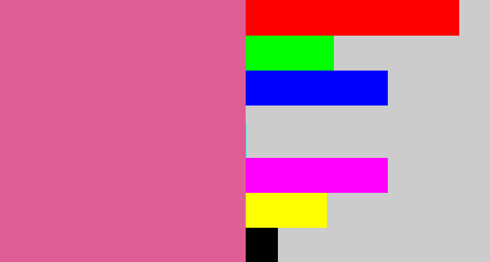 Hex color #df5d95 - medium pink