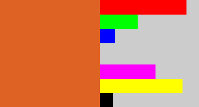 Hex color #df6225 - brownish orange