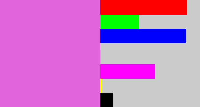 Hex color #df64db - pink purple