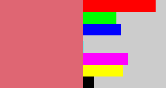 Hex color #df6673 - pinkish