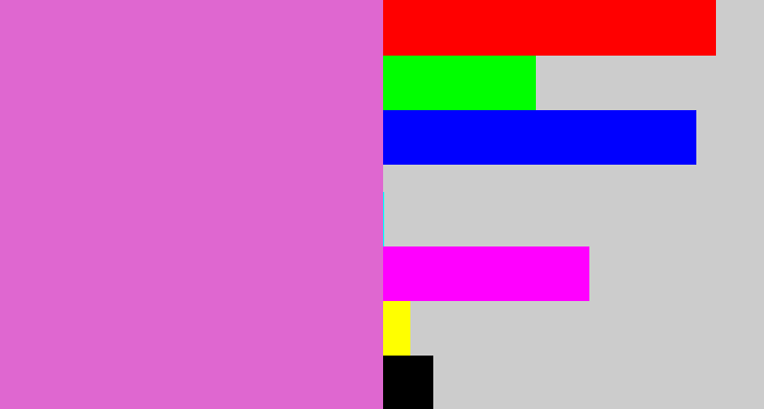 Hex color #df67d0 - purpleish pink