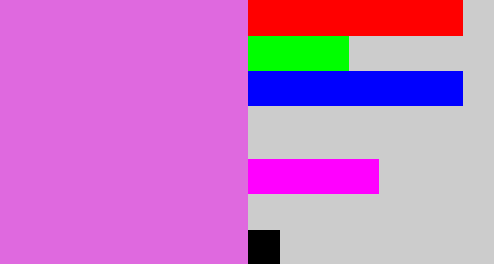 Hex color #df69df - purply pink