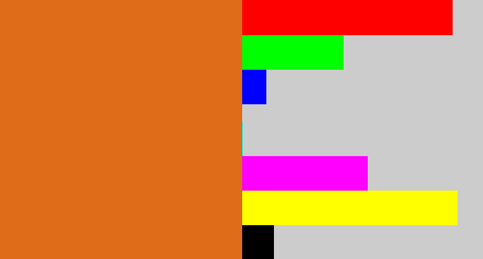 Hex color #df6c19 - brownish orange