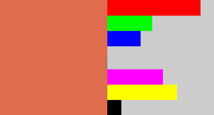 Hex color #df6c4e - pastel red