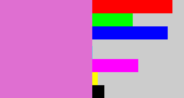 Hex color #df6fd1 - lavender pink