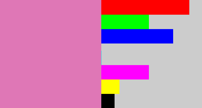 Hex color #df77b6 - pale magenta