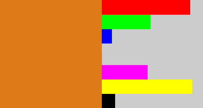Hex color #df7a19 - brownish orange