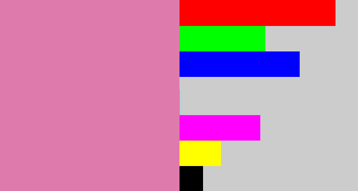 Hex color #df7aac - pale magenta