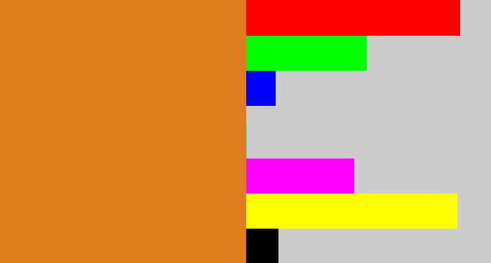Hex color #df7c1f - brownish orange