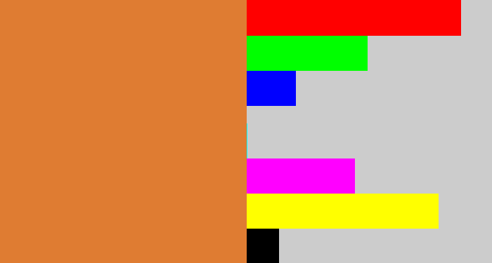 Hex color #df7c32 - dull orange