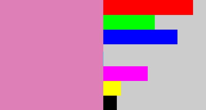 Hex color #df7fb8 - pig pink