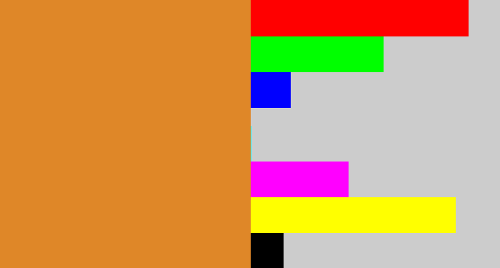 Hex color #df8728 - dull orange