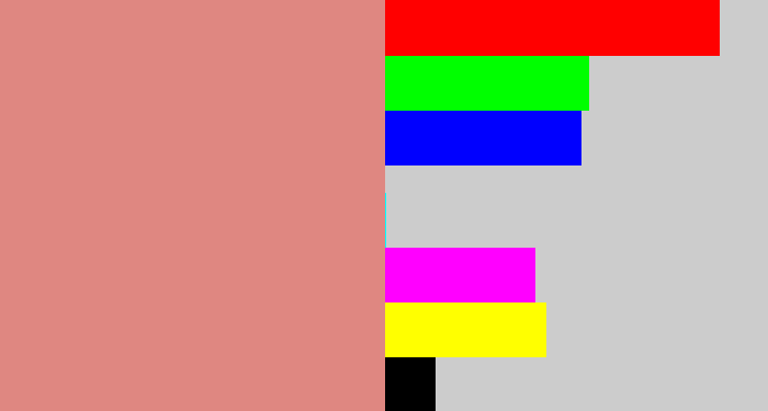 Hex color #df8781 - pinkish tan