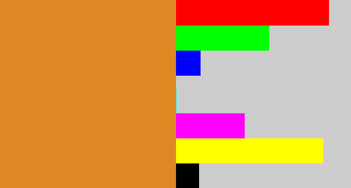 Hex color #df8823 - dull orange