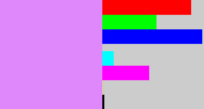Hex color #df88fb - liliac