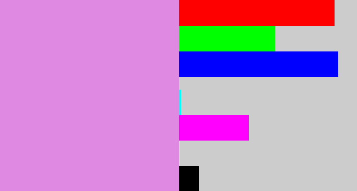 Hex color #df89e2 - lavender pink