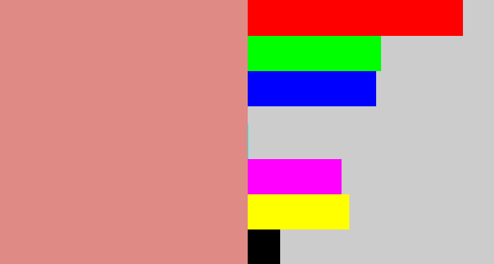 Hex color #df8a84 - pinkish tan