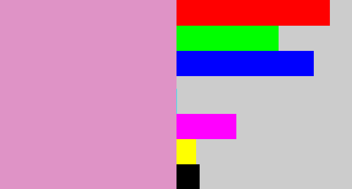 Hex color #df93c6 - lavender pink