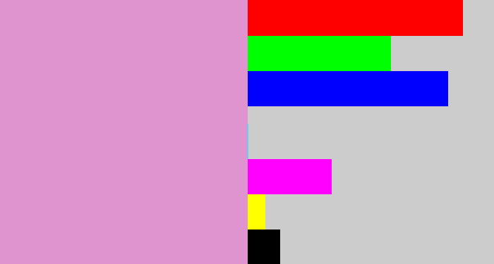 Hex color #df93cf - lavender pink