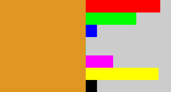 Hex color #df9722 - squash