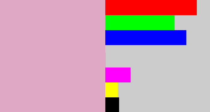 Hex color #dfa9c4 - faded pink