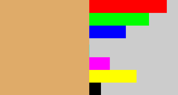 Hex color #dfab69 - tan