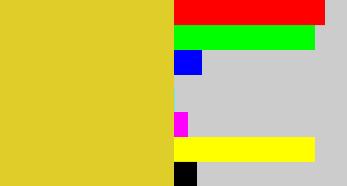 Hex color #dfce2a - piss yellow