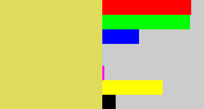 Hex color #dfdb5c - dull yellow