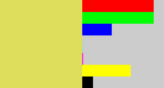 Hex color #dfdd5c - dull yellow
