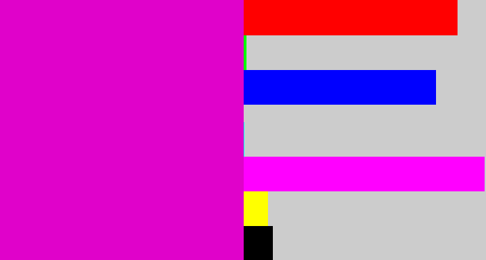 Hex color #e002ca - hot magenta