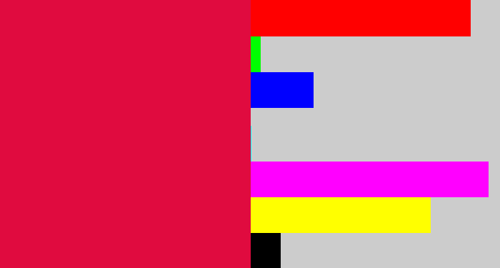 Hex color #e00b3f - pinkish red