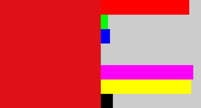 Hex color #e01116 - red