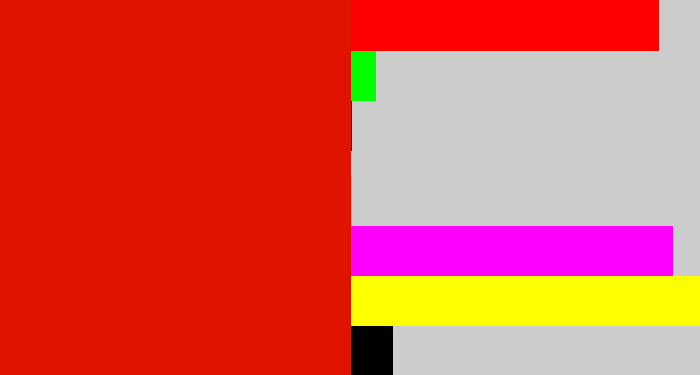 Hex color #e01200 - red