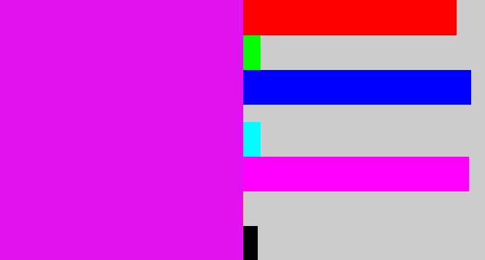 Hex color #e012f0 - pink/purple