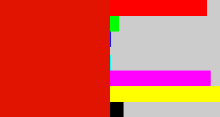 Hex color #e01400 - red