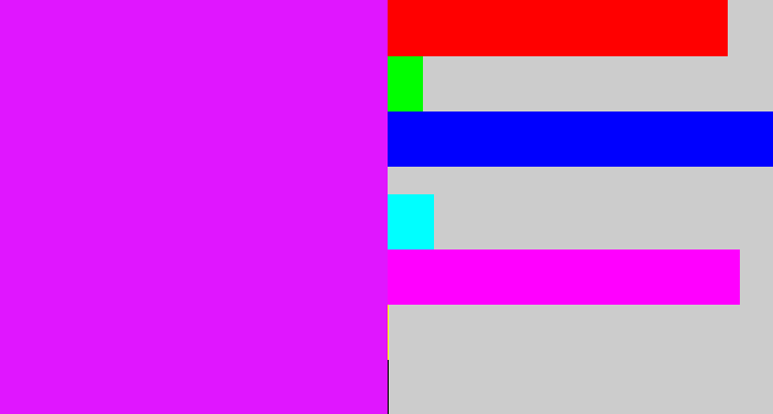 Hex color #e016ff - pink/purple