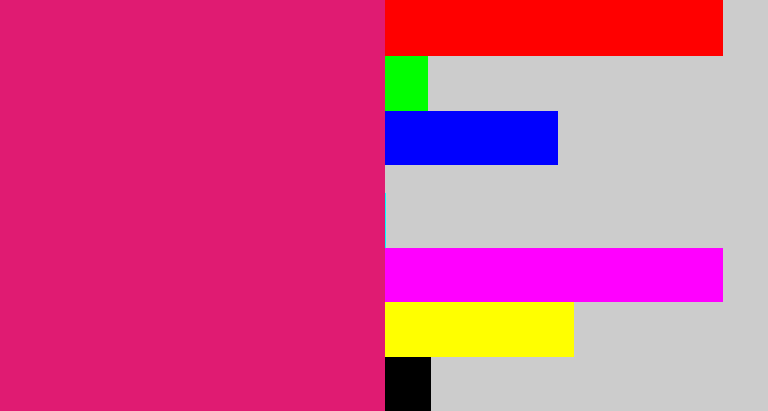 Hex color #e01b72 - cerise