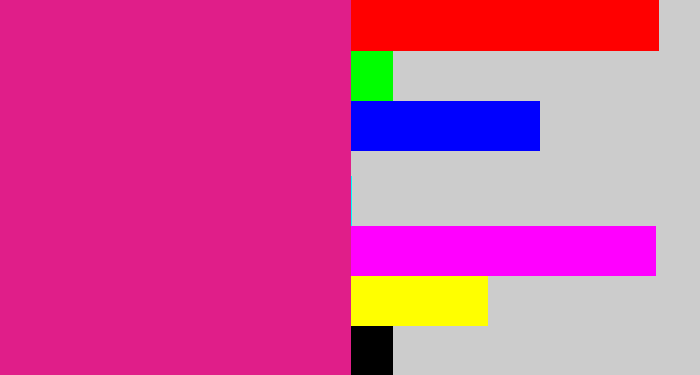 Hex color #e01e89 - strong pink