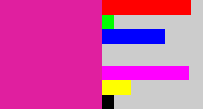 Hex color #e01f9f - shocking pink