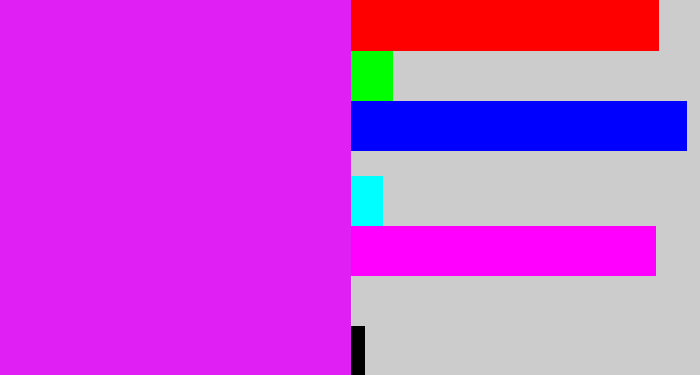Hex color #e01ff5 - pink/purple