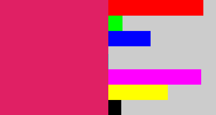 Hex color #e02064 - cerise