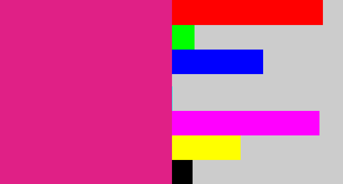 Hex color #e02086 - darkish pink