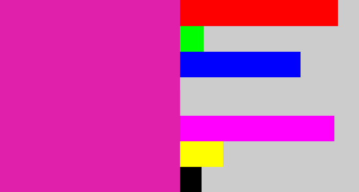 Hex color #e020ab - purpley pink