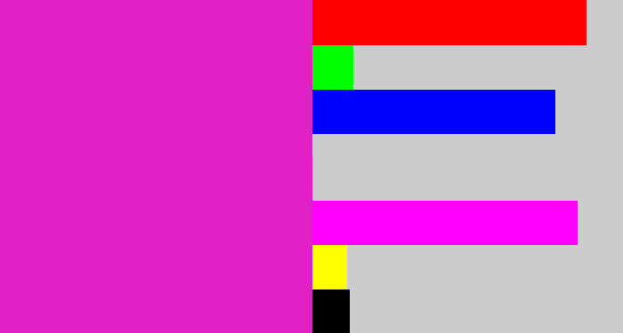 Hex color #e021c7 - purple/pink