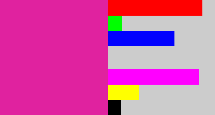 Hex color #e0229f - purpley pink