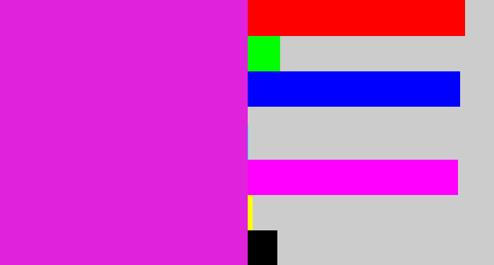 Hex color #e022dc - purple/pink