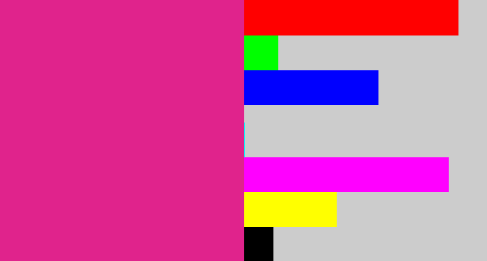 Hex color #e0238c - darkish pink